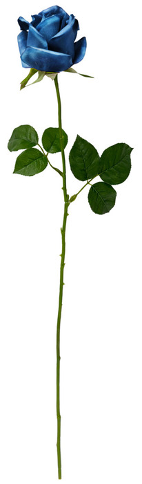 GREENIX kunstig rose i cellofan blå